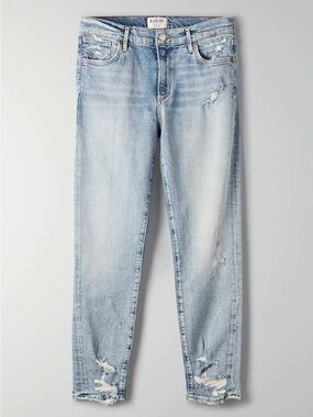 AGOLDE Sophie Crop light denim distressed jeans